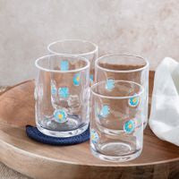 3.25"D Light Blue Daisy Glass