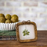 4 X 4 Antique Gold Bow Photo Frame