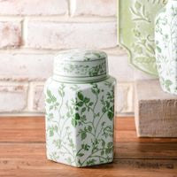 7"H Green Vine Ginger Jar