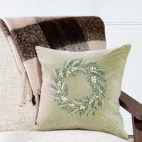18 X 18 Leaf Wreath Pillow