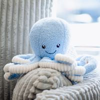 14.5"W Light Blue Plush Octopus