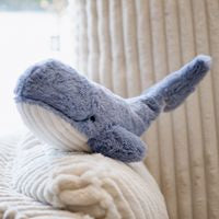 14"L Steel Blue Plush Whale