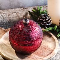 5"D Red Dots Orn Jar
