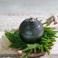 5"D Green Dots Orn Jar