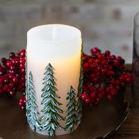 6" LED Forest Candle