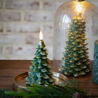 6" LED Green Tree Candle