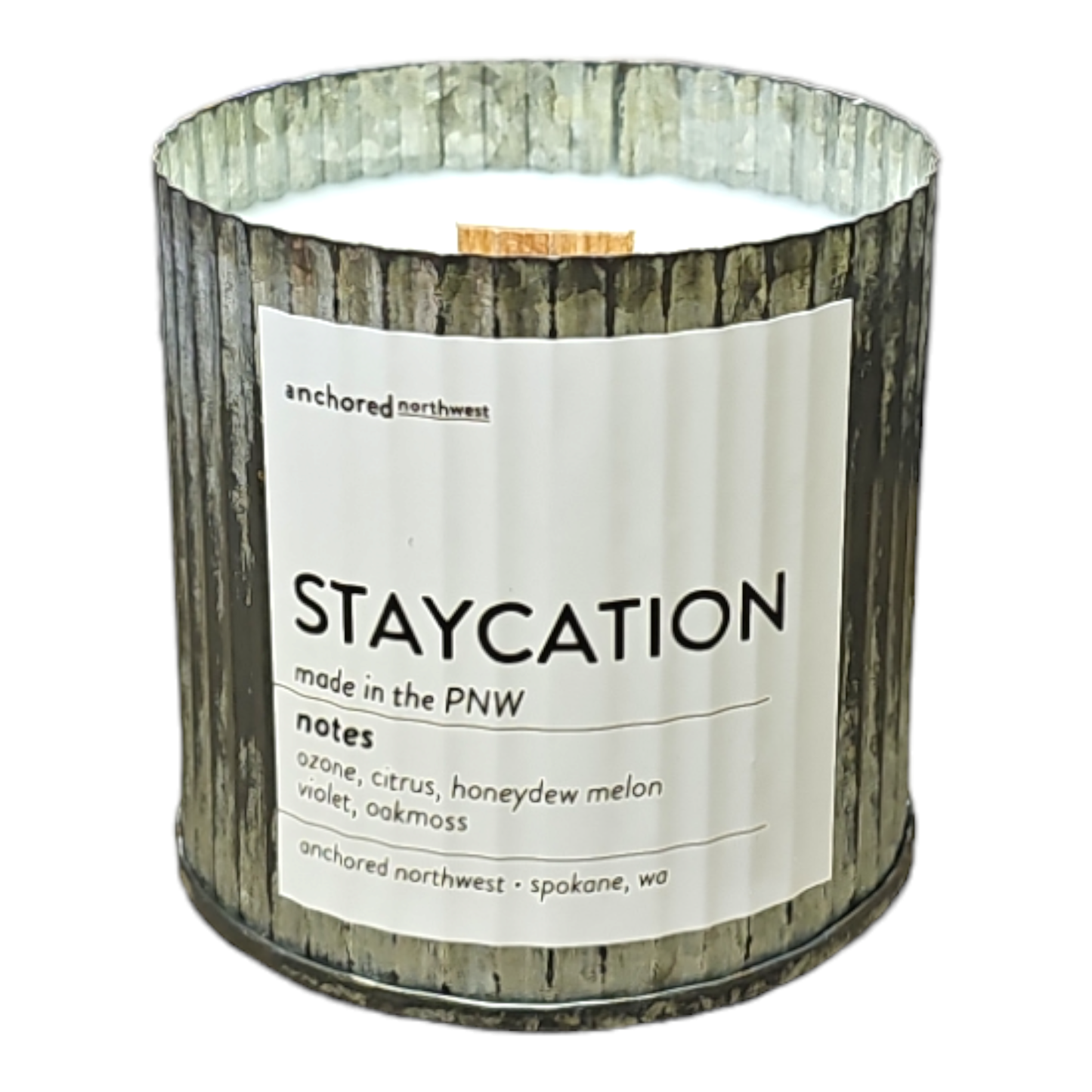 Staycation Rustic Vintage Farmhouse Wood Wick Candle: 10oz