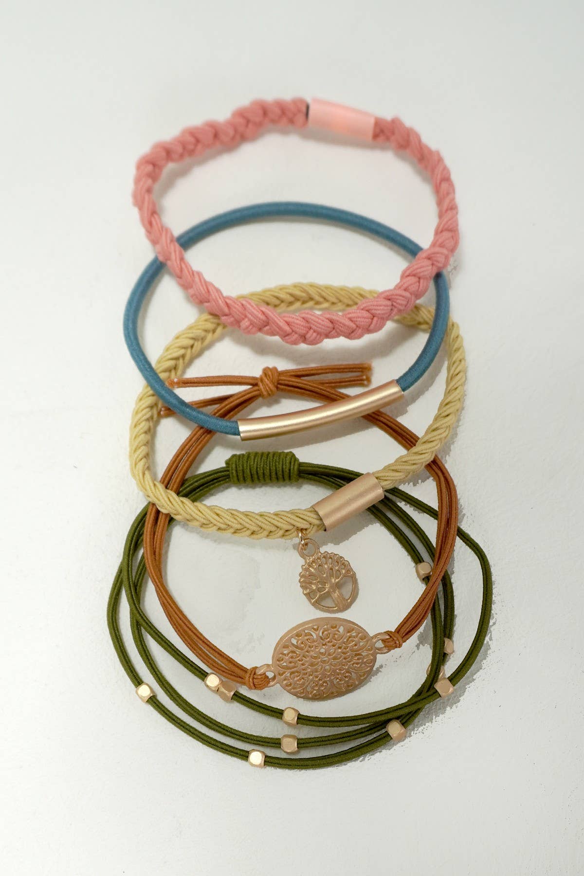 BOHO DUAL FUNCTION KNOT BRACELET HAIR TIES Multi