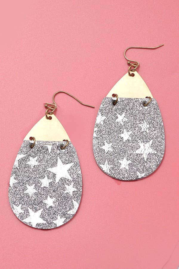 Glitter Star Teardrop Earring