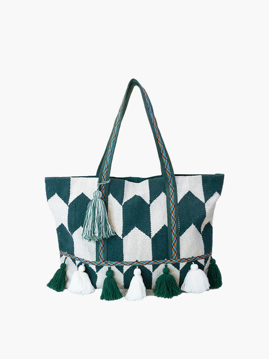 Ada Cotton Tote With Tassels by Jen & Co.