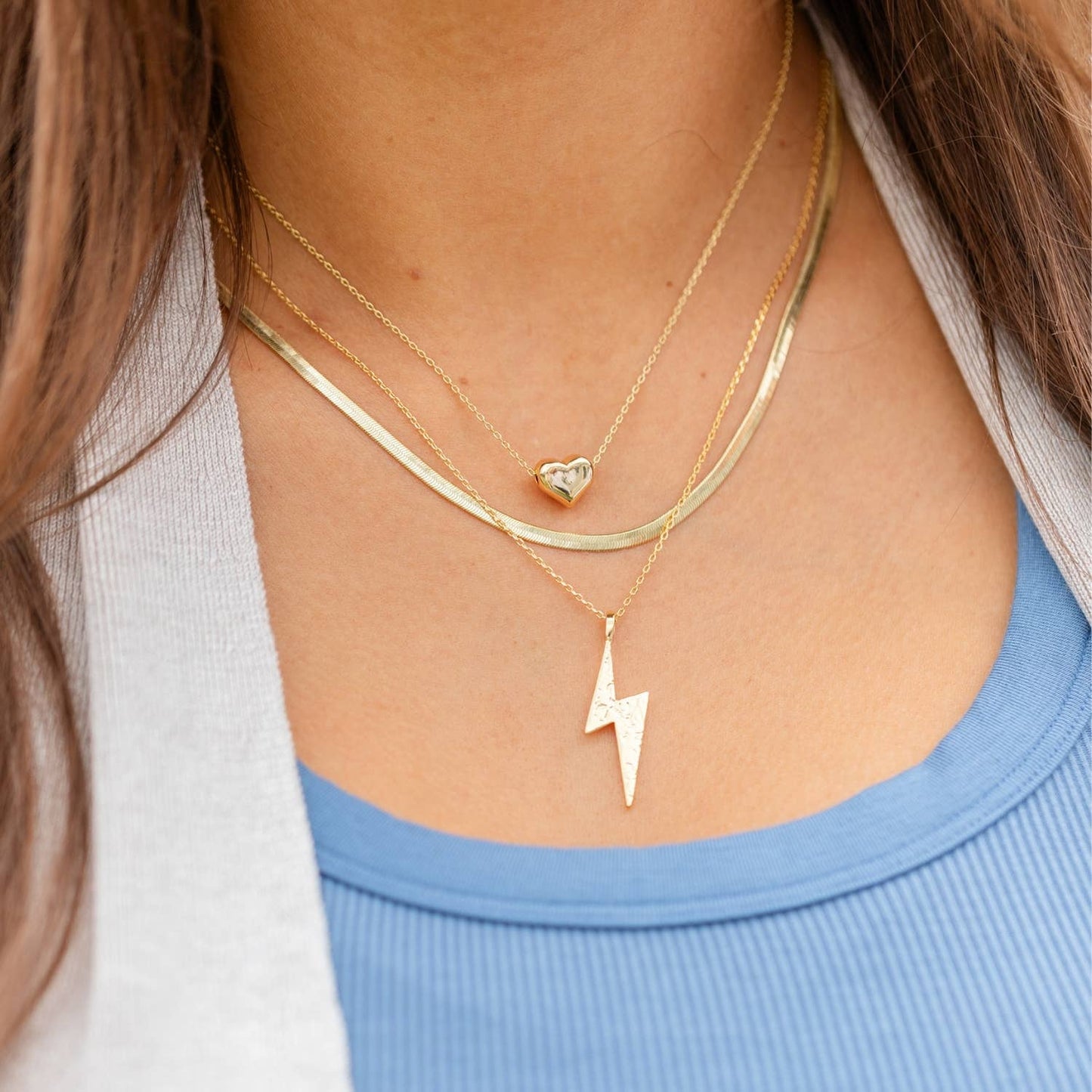 Small Simple Heart Necklace: Silver