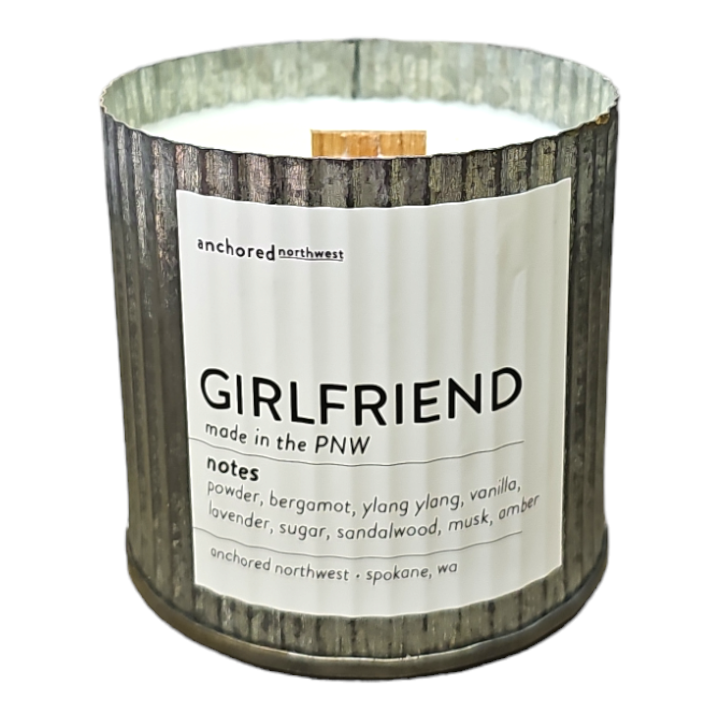 Girlfriend Rustic Vintage Farmhouse Wood Wick Candle: 10oz