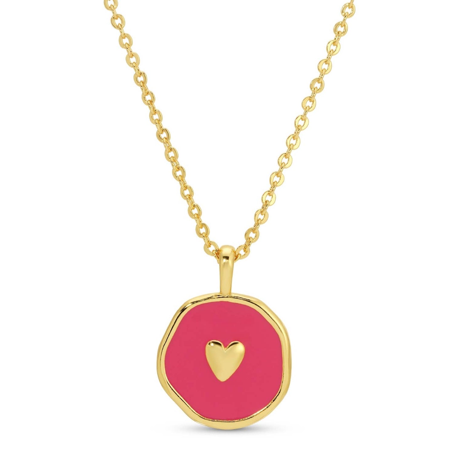 Bright Pink Tiny Heart Necklace
