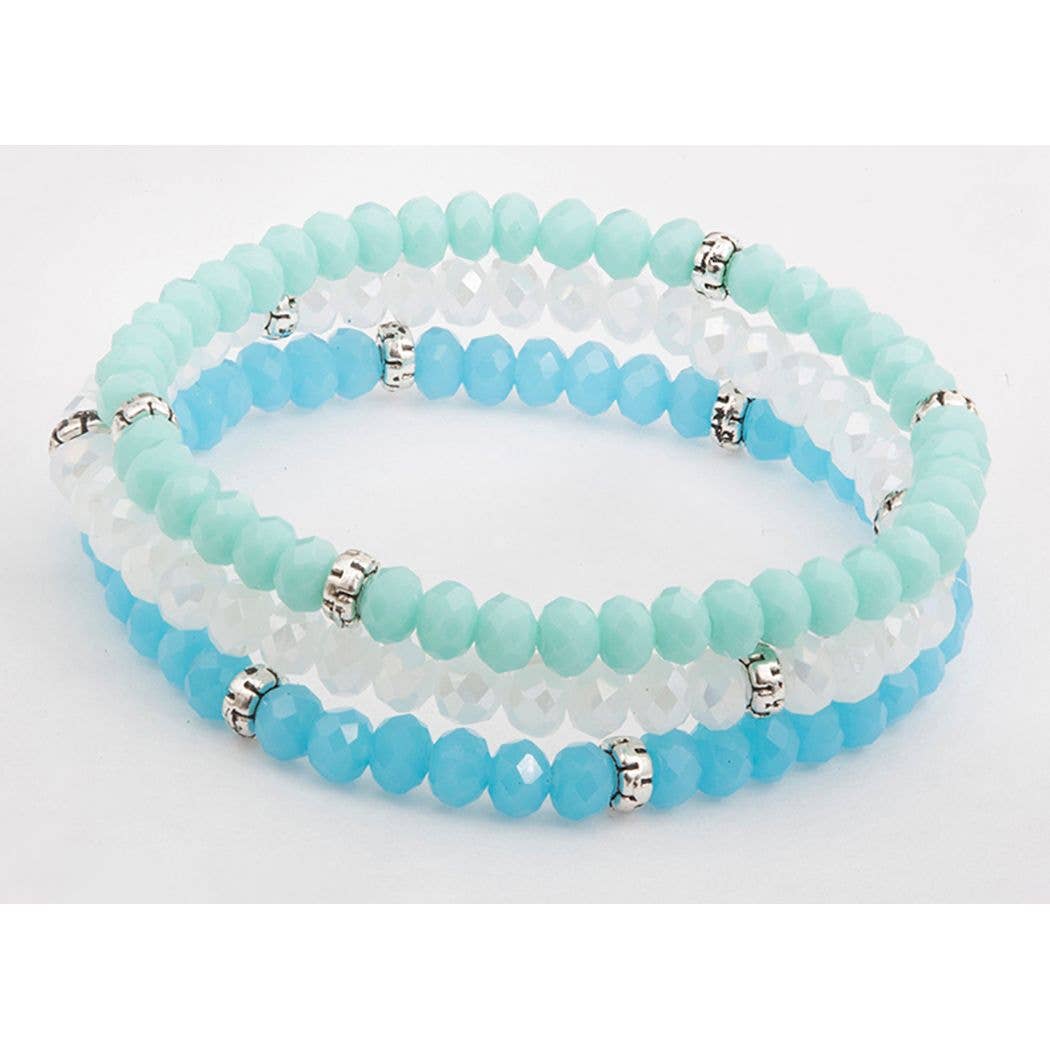 Kids Crystal Girls Stretch Bracelets, Set 3