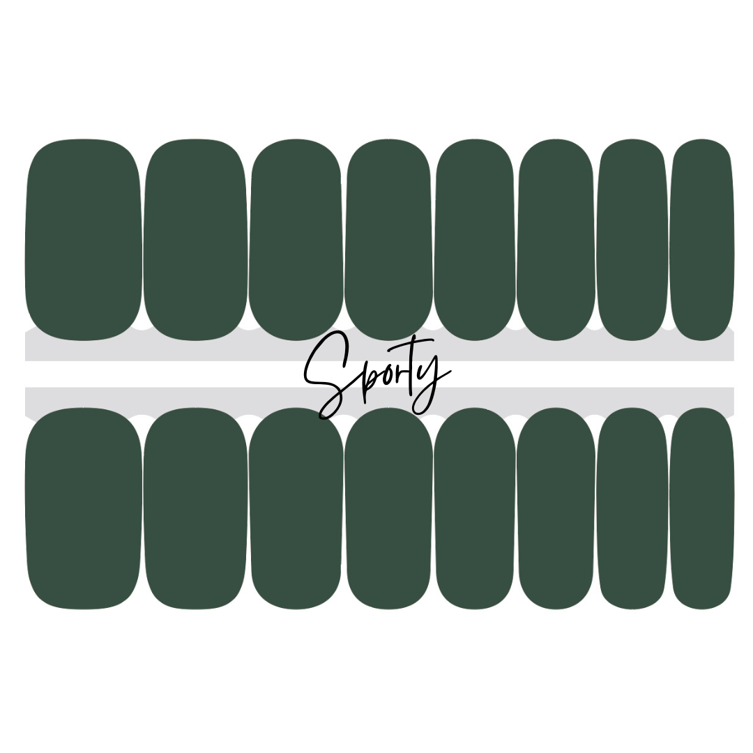 Dark Green Solid Nail Stickers | Dramatic Nails | Nail Wrap