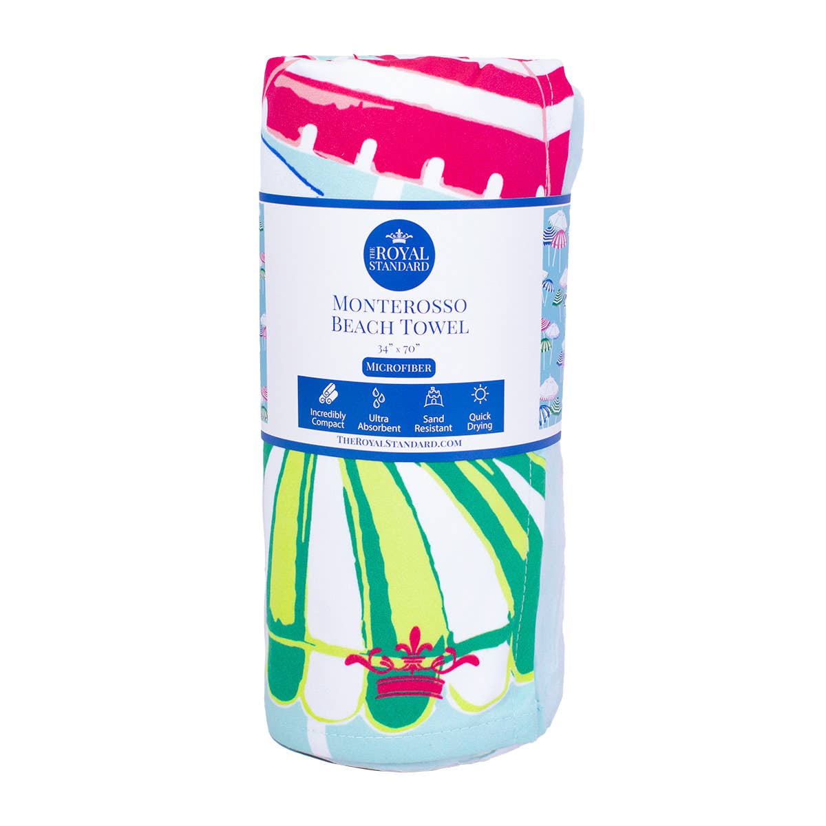 Monterosso Beach Towel Capri/Hot Pink/Sapphire 34x70