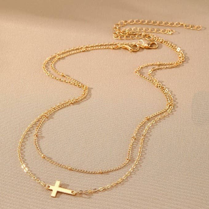 Gold Layered Cross Necklace
