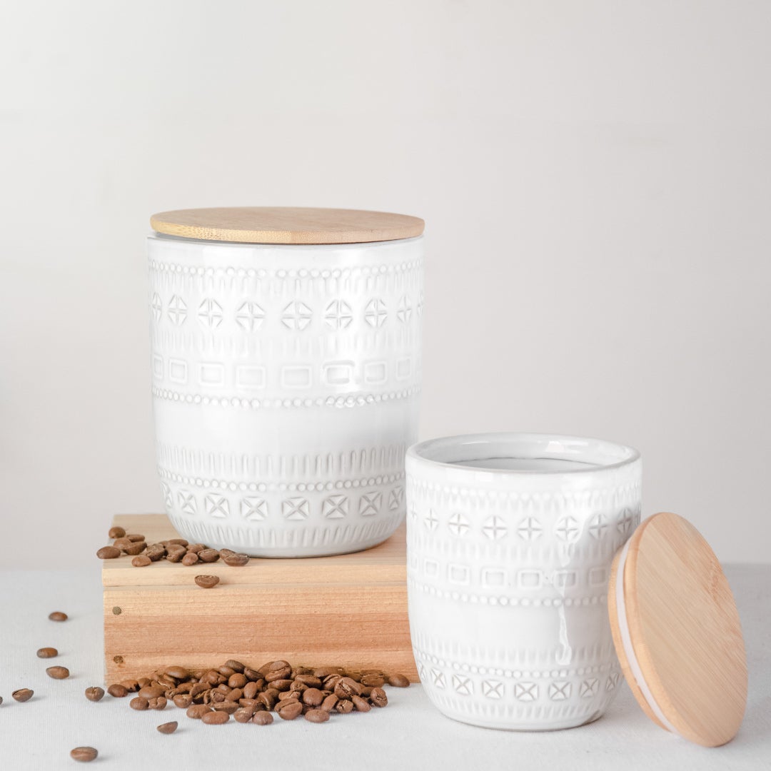 Boho Ceramic Canister