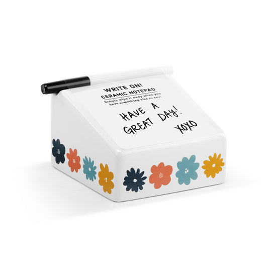 Bright Floral Write On! Ceramic Notepad
