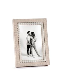 Brown Photo Frame With Beaded Accent (2 Sizes)