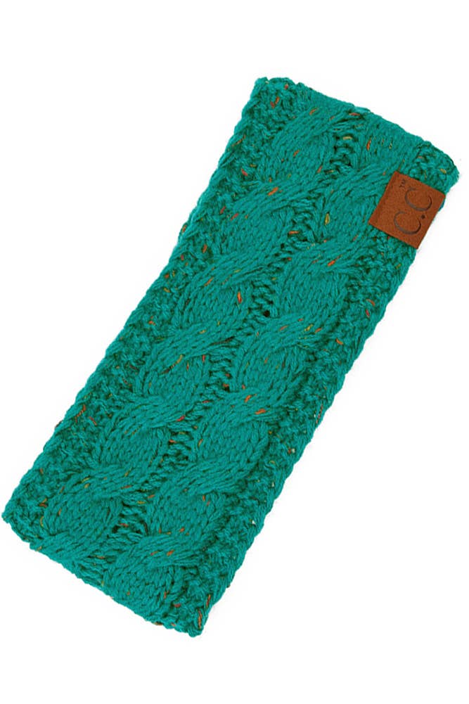 Mint Chunky Knit Confetti Sherpa Lined Headband
