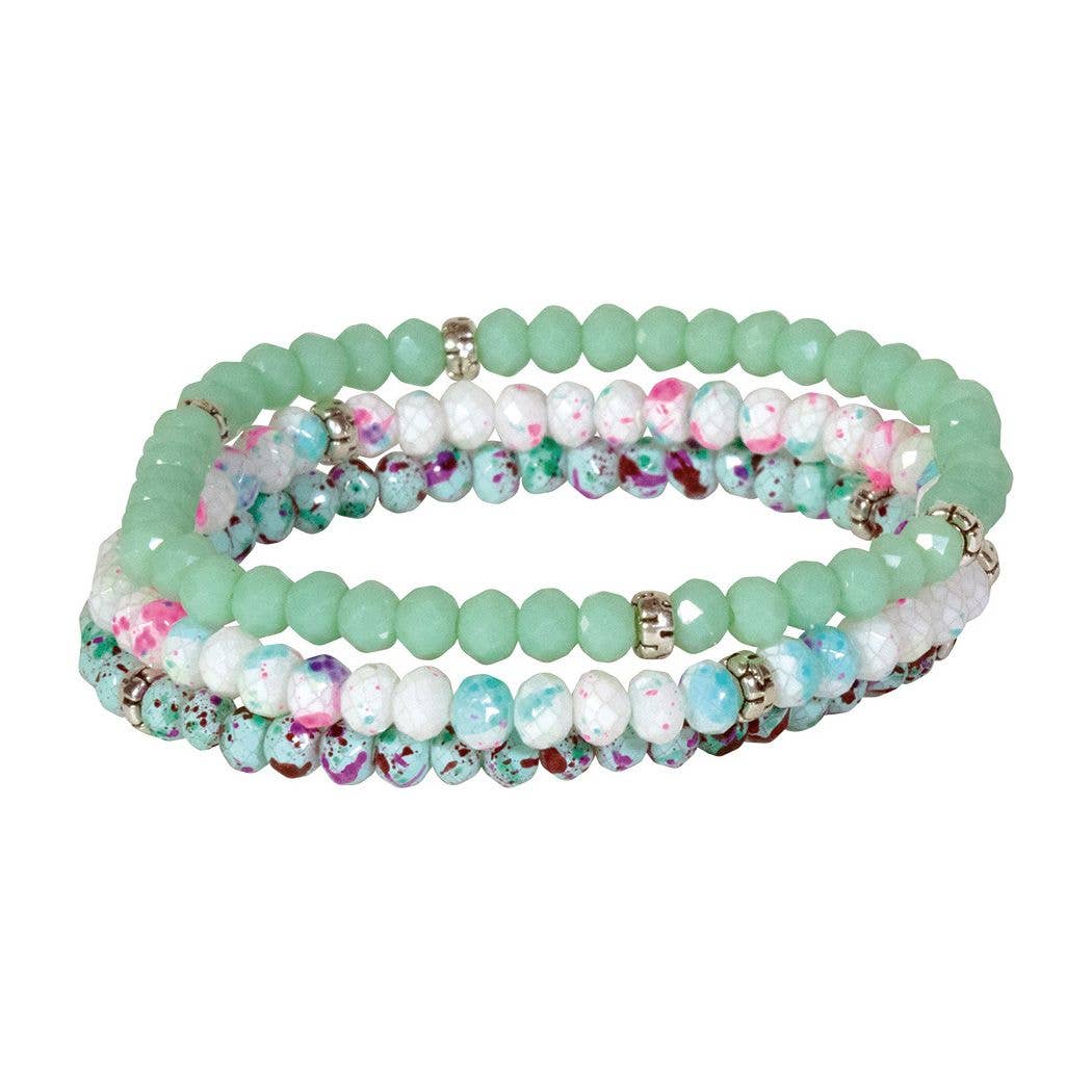 Kids Crystal Girls Stretch Bracelets, Set 3