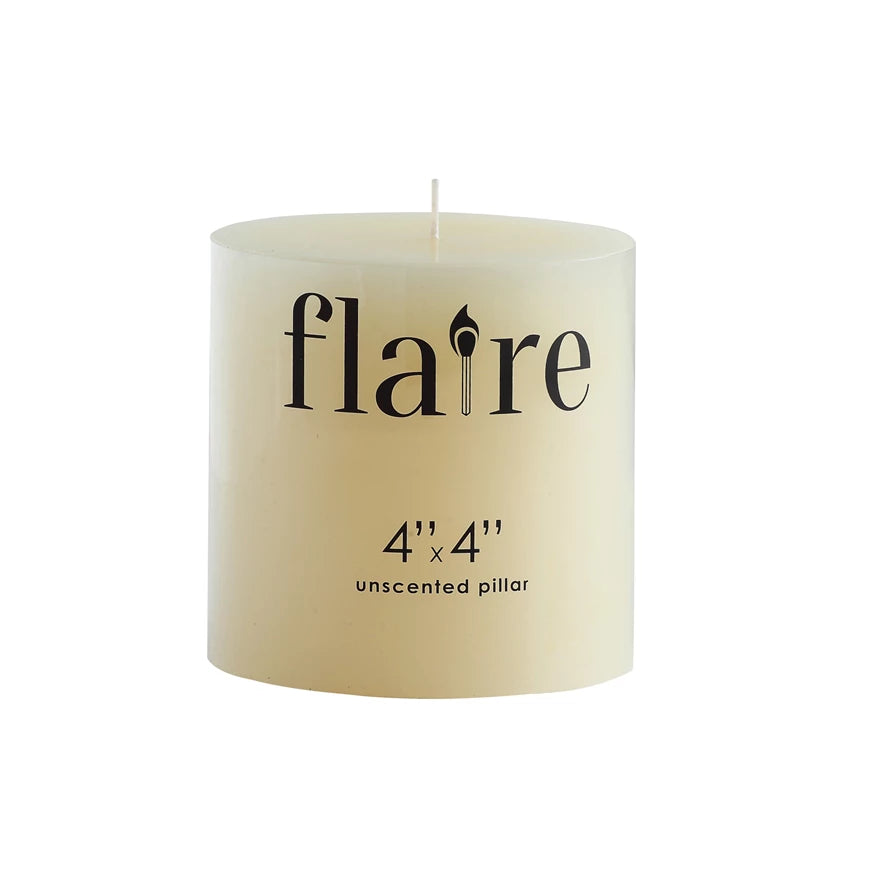 4 x 4 Cream Unscented Pillar Candle