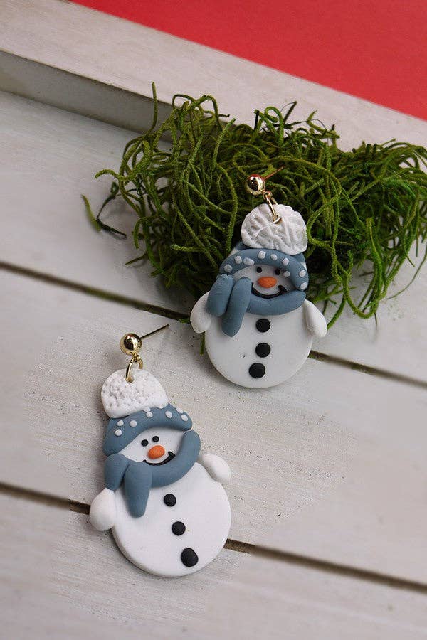 Snowman Clay Earrings