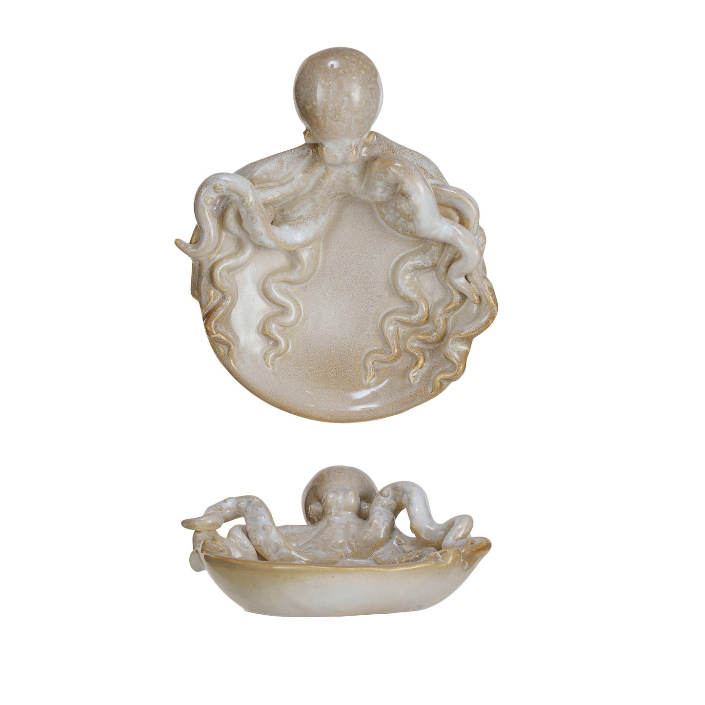 Stoneware Dish w/ Octopus (Each One Will Vary)