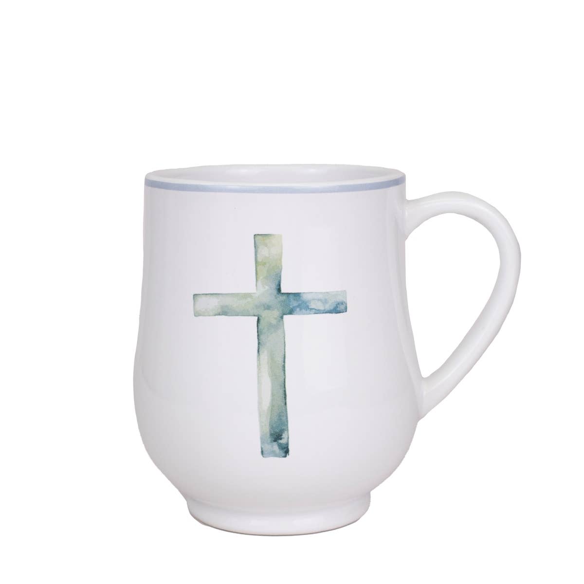 Watercolor Cross Mug White/Ice 18oz