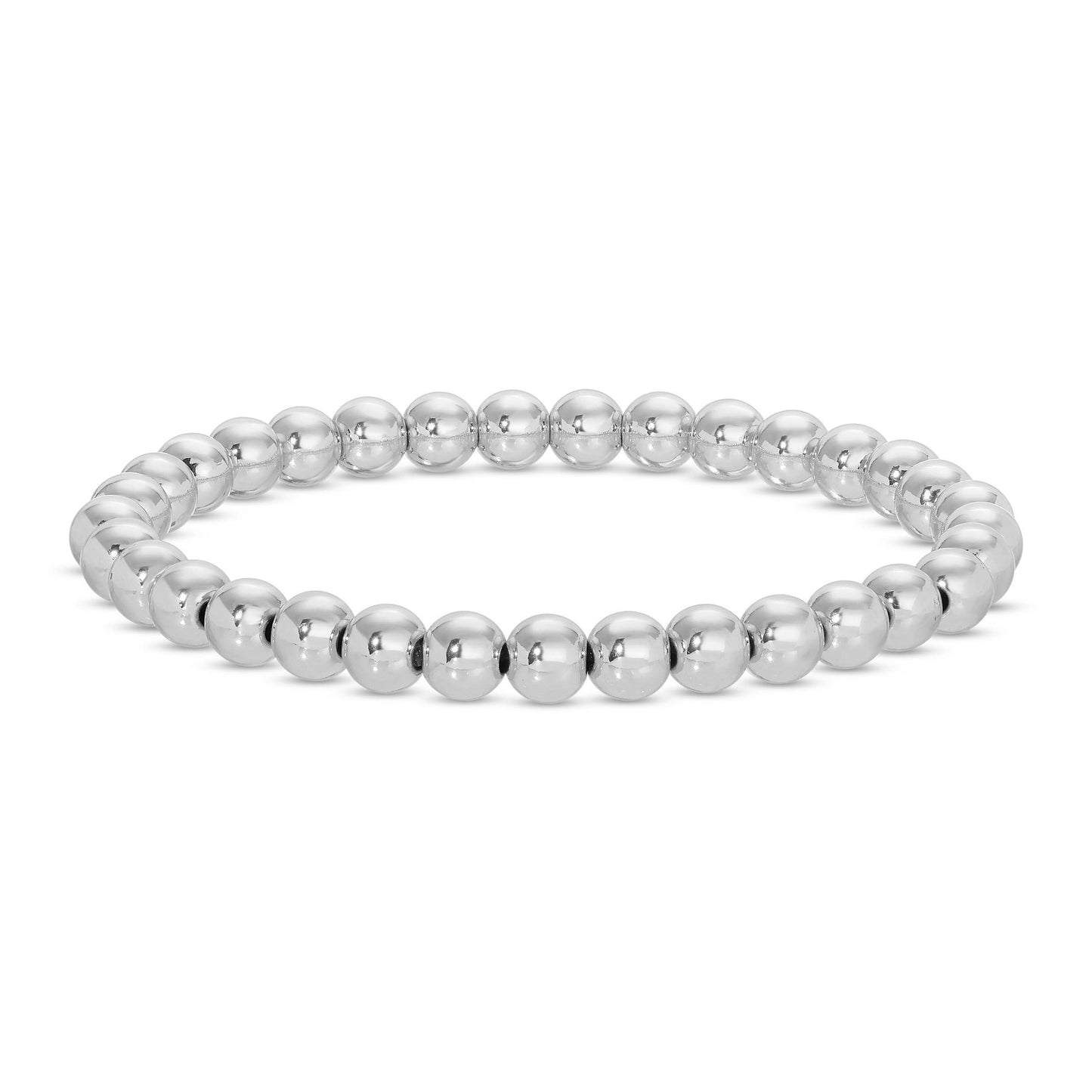 Silver 6mm Beaded Bracelet
