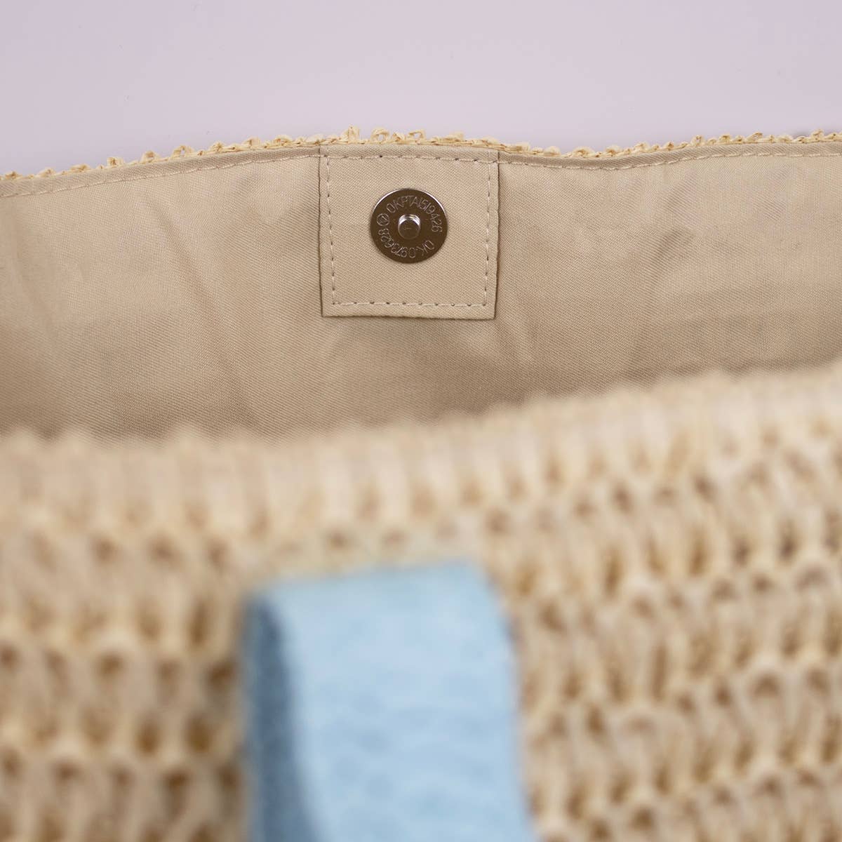Brittney Beach Tote Natural/Palace Blue 19.5x13.5x6