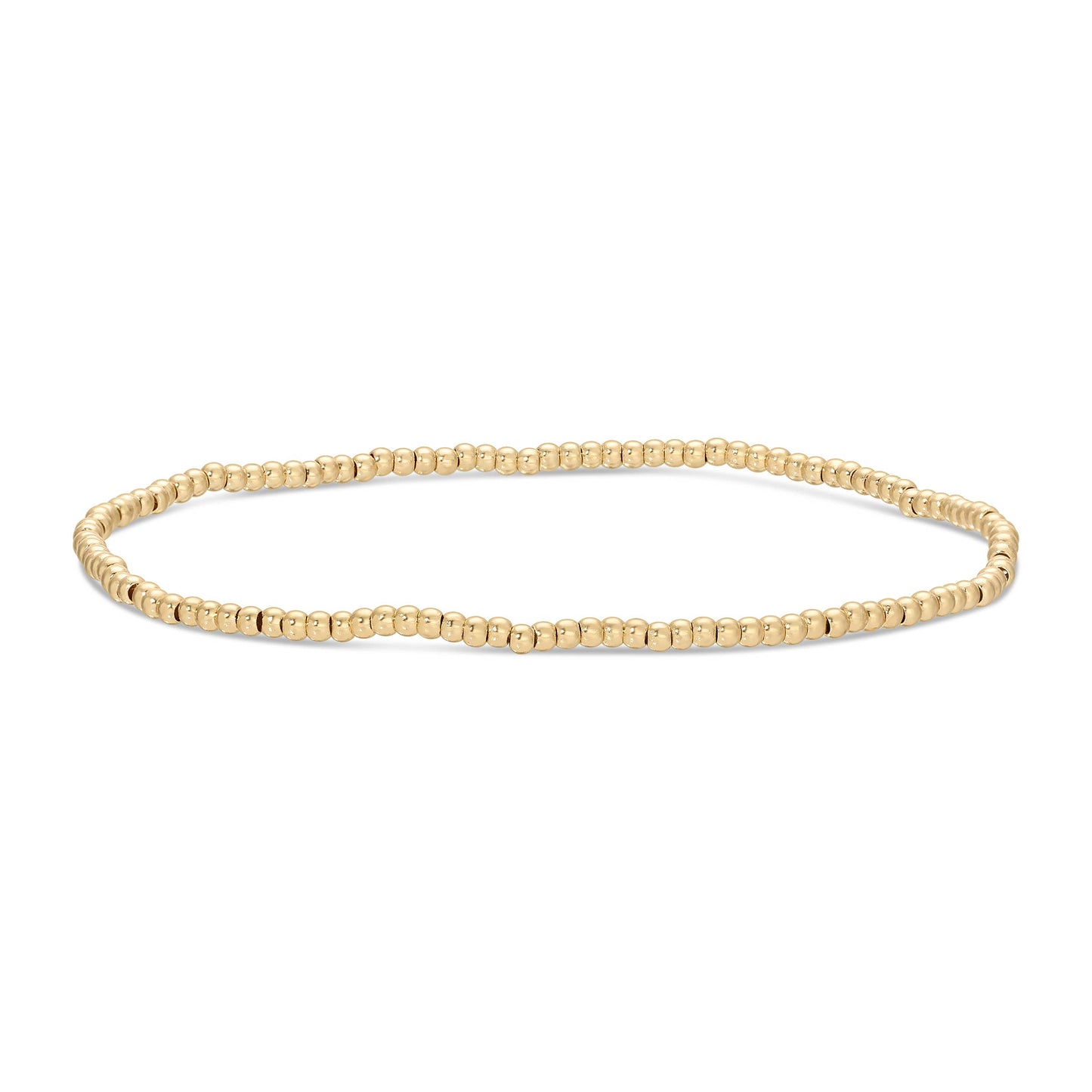 2mm Stretch Bead Bracelet Gold