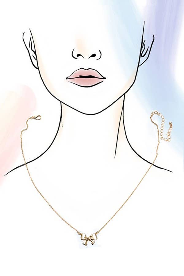 Mini Bow Ribbon Necklace