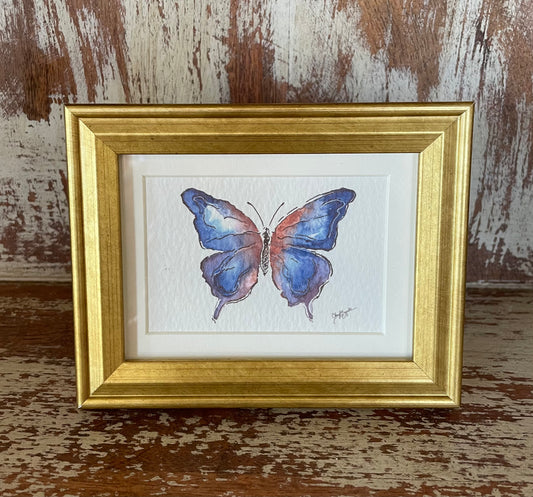 Mary Butterfly in Gold Frame