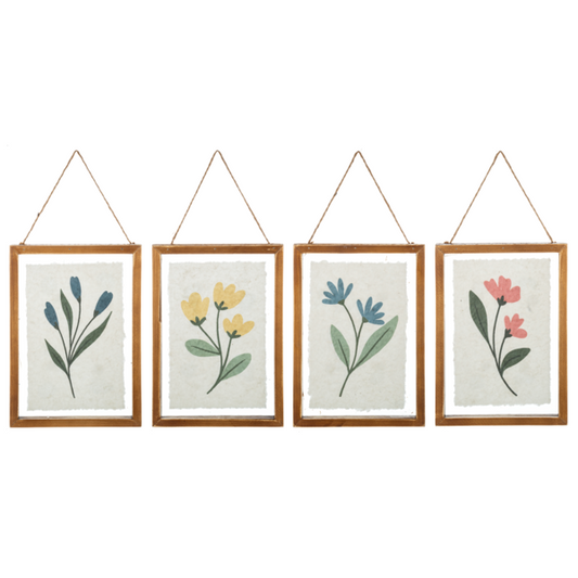 Meadow Floral Wall Decor in Floating Frame