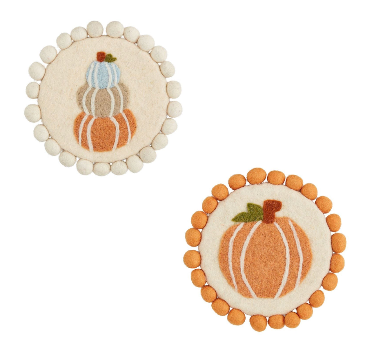 Felt Pom Pumpkin Trivet