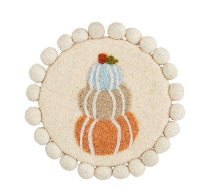 Felt Pom Pumpkin Trivet