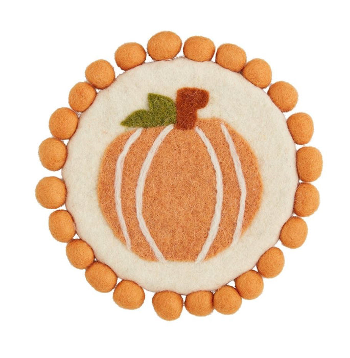Felt Pom Pumpkin Trivet