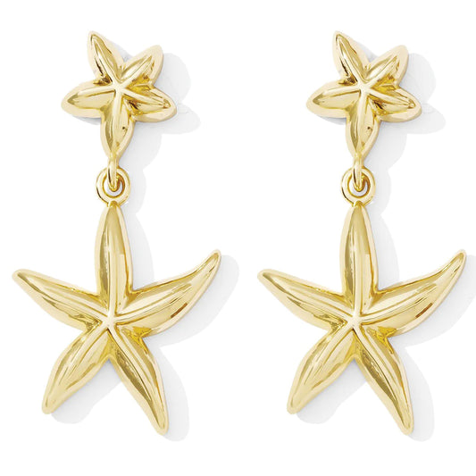 Gold Starfish Statement Earrings