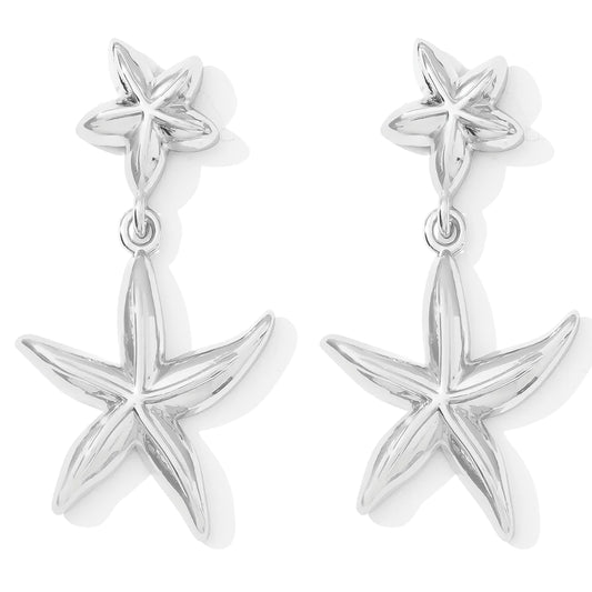 Silver Starfish Statement Earrings