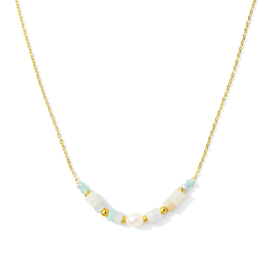 Sweet and Delicate Pearl and Stone Necklace (More Colors)
