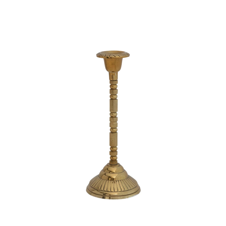 Embossed Aluminum Taper Holder, Gold Finish