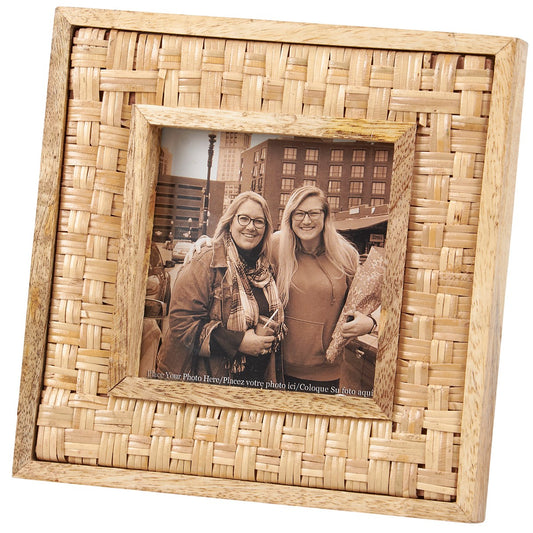 4 x 4 Woven Bamboo Photo Frame