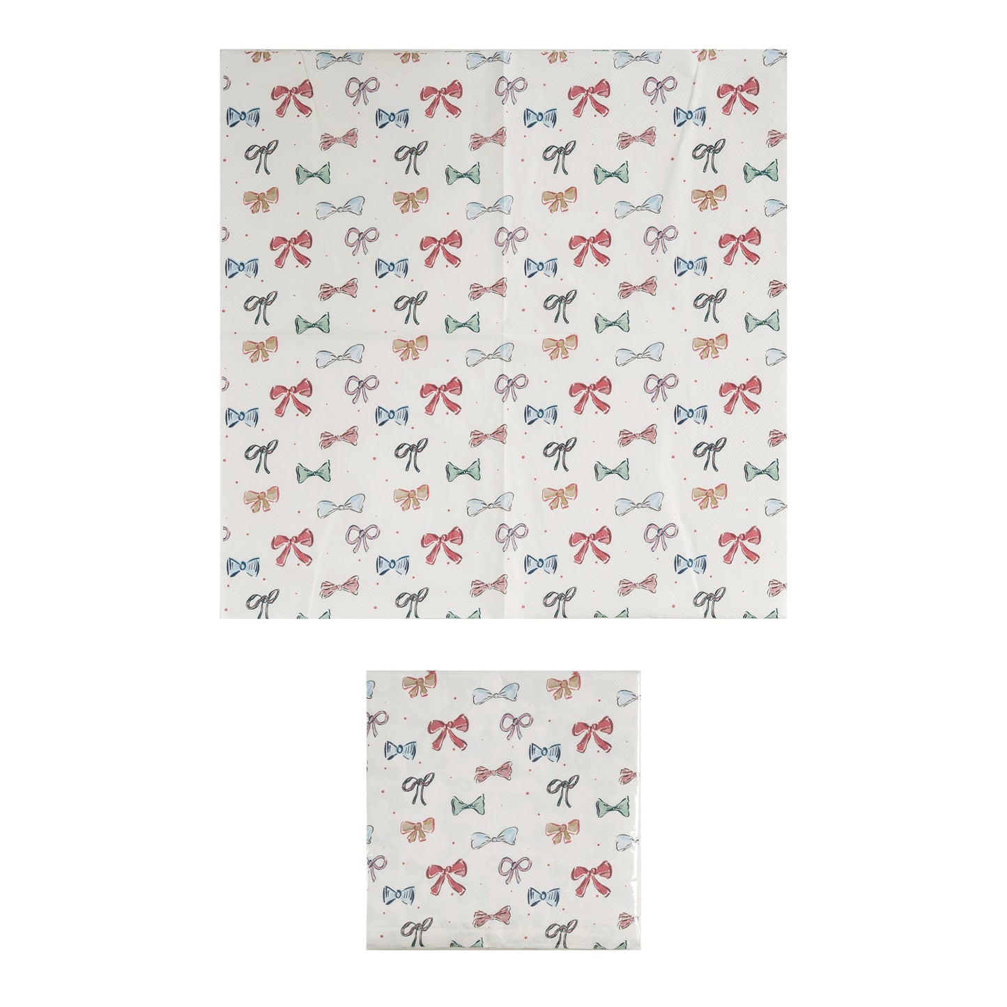 Paper Napkins w/ Bows Pattern, Multi Color (Contains 50 Folded Pieces) ©