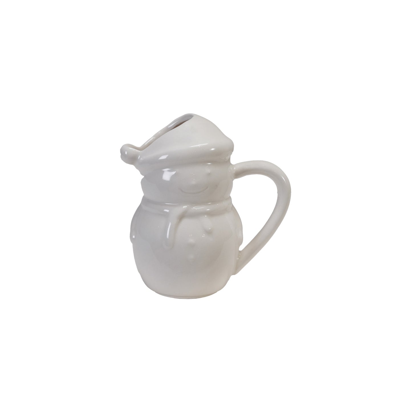 4 oz. Stoneware Snowman Shaped Creamer, White