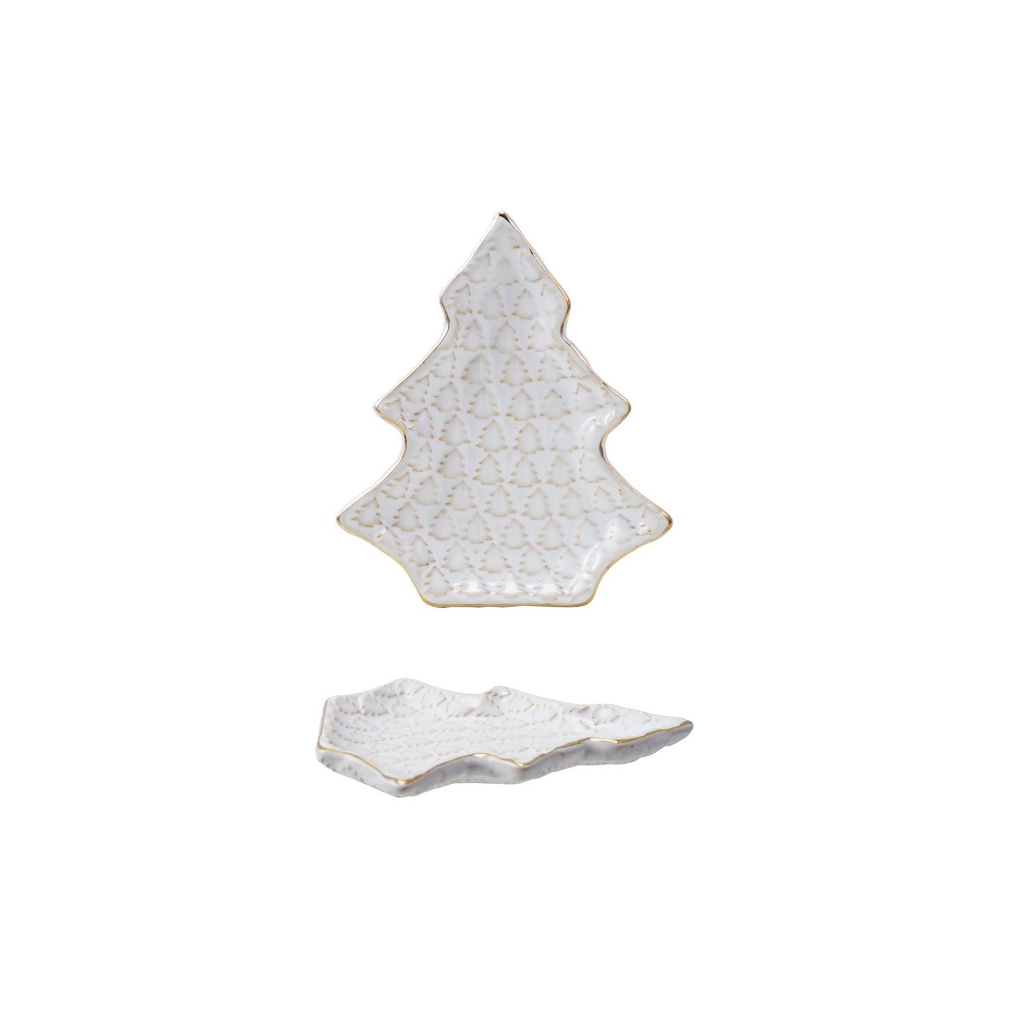 Stoneware Tree Shaped Plate with Trees (Each Will Vary)