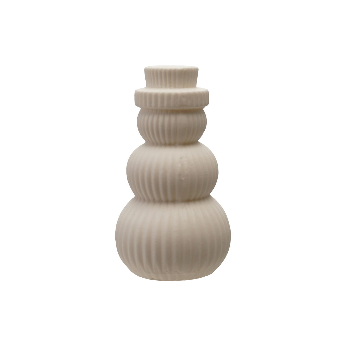 Stoneware Bisque Snowman Shaped LED Light (Batteries Included)