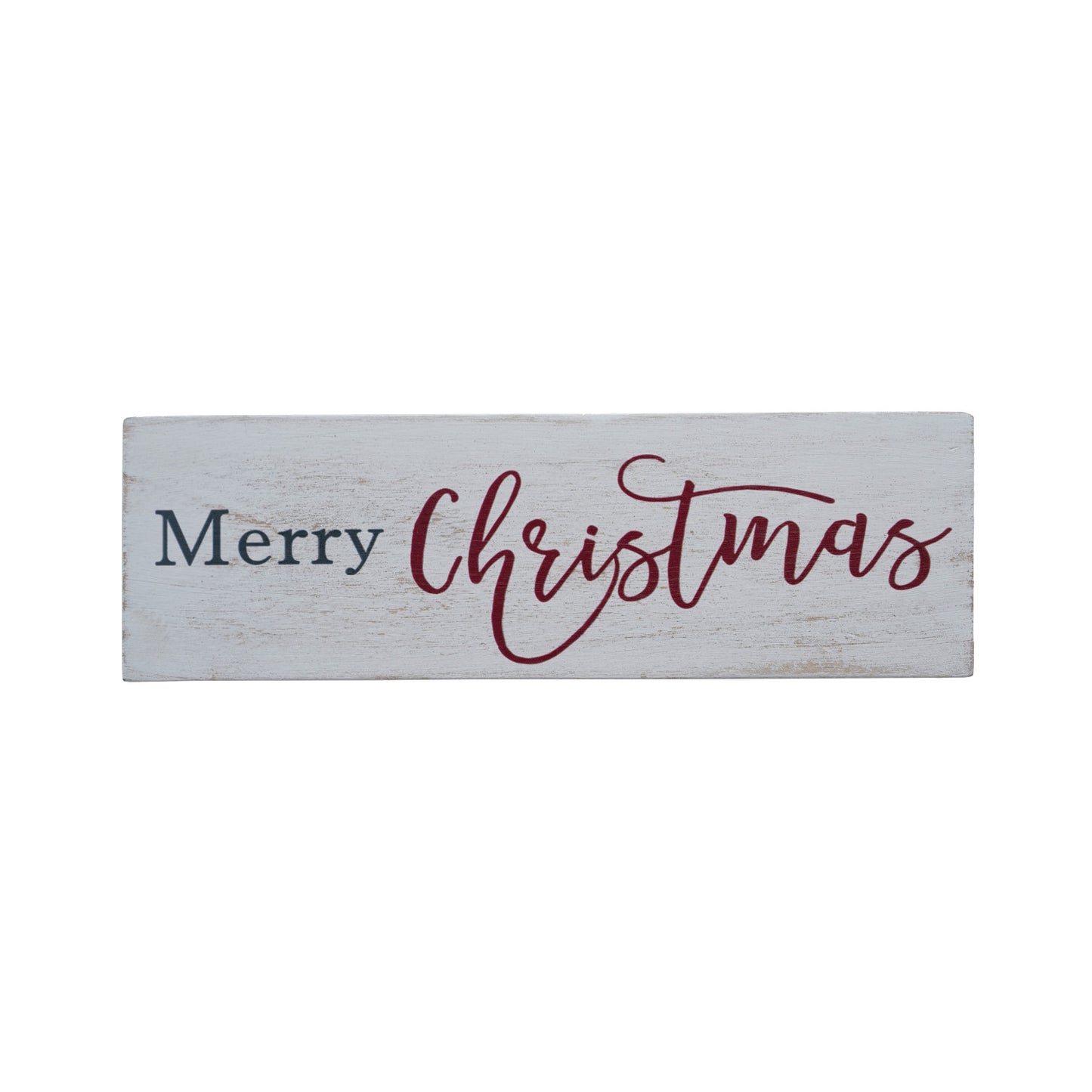 Sign "Merry Christmas", Red, White & Grey