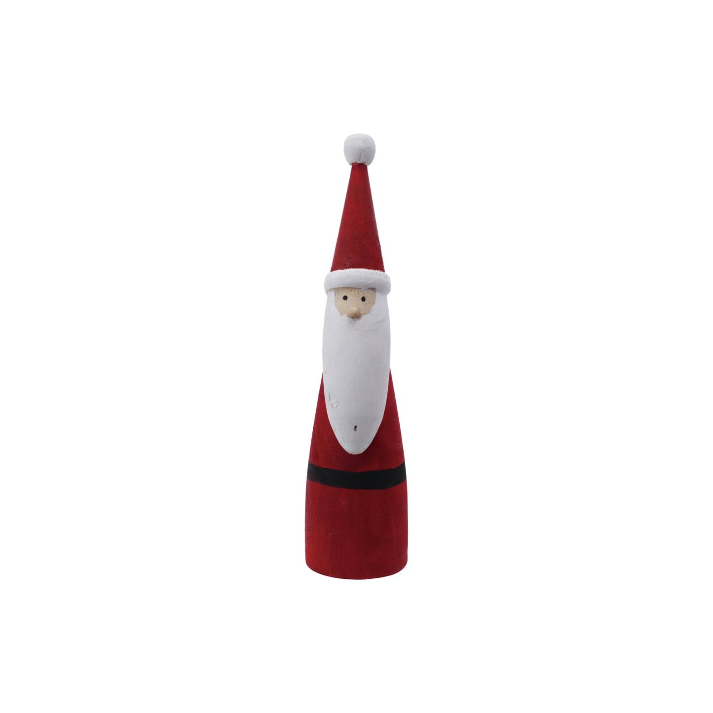 2-3/4" Round x 11"H Paulownia Wood Santa, Red & White